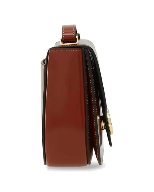 Ferragamo Brown Double Gancini North-South Logo-Buckle Shoulder Bag