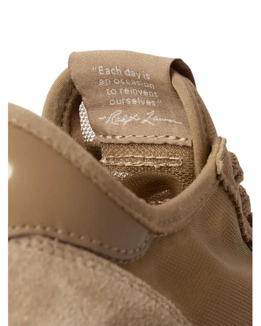Polo Ralph Lauren Brown Train 89 Mesh Suede Trainers