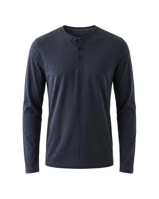 Patrick Assaraf Blue T-Shirt À Col Tunisien for men