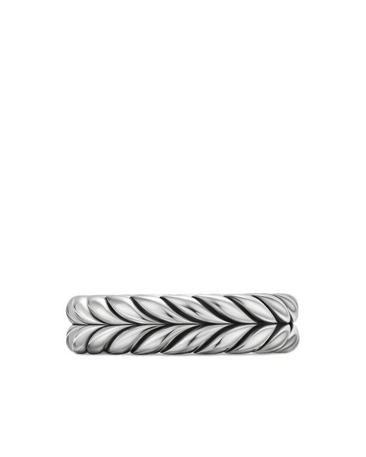 David Yurman White Sterling Chevron Band Ring (6.2Mm) for men