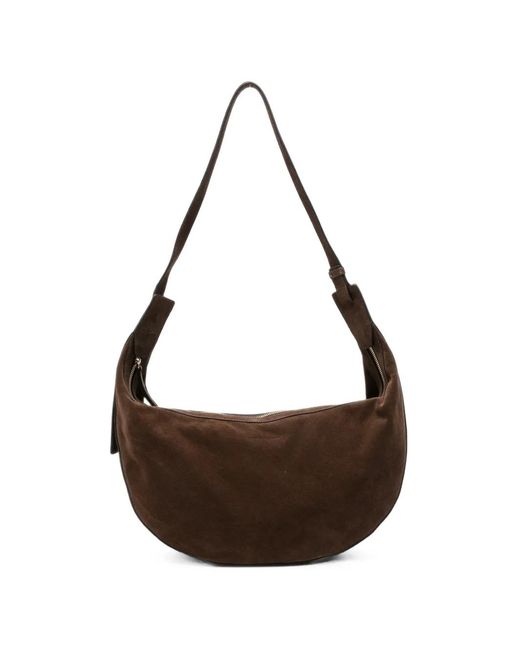 Liviana Conti Brown Suede Shoulder Bag