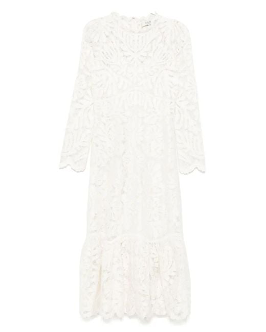 Vestido midi Agathe Sea de color White