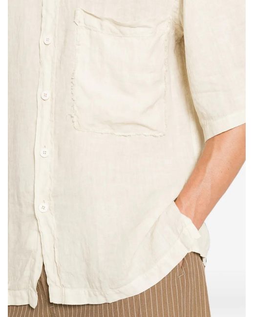 INLINUM White Chest-Pocket Short-Sleeve Shirt for men