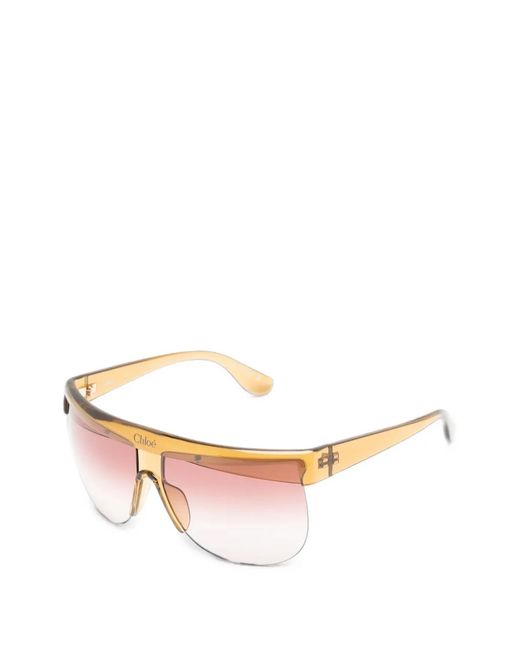 Chloé Pink Gradient Geometric-Frame Sunglasses