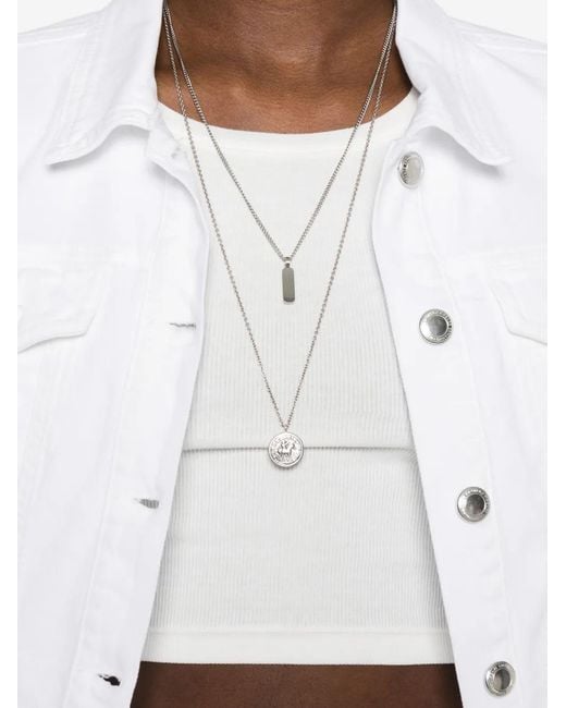 ERMANNO FIRENZE White Embroidered Denim Jacket