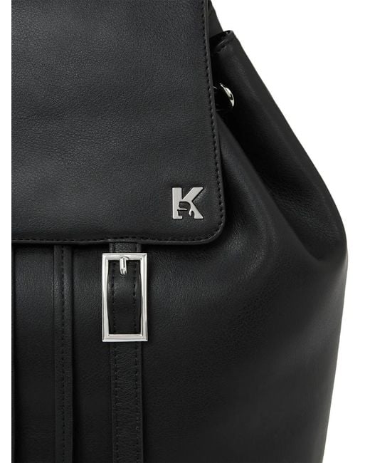 Karl Lagerfeld Black Small Logo-Plaque Backpack