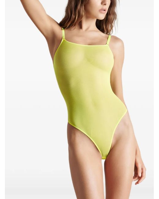 Maison Close Corps À Corps Neon Body Met String-Design in het Yellow