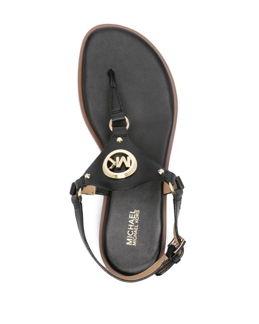 MICHAEL Michael Kors Black Casey Leather Sandals