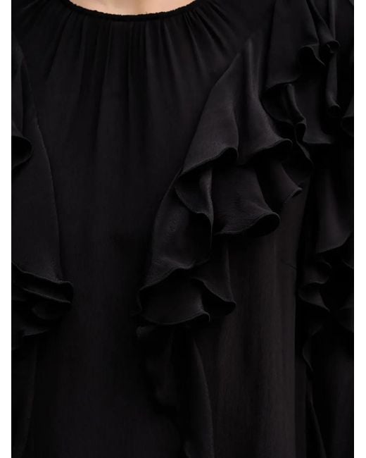 Sisley Black Ruffled Blouse