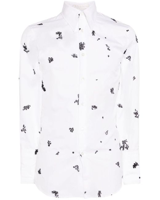 Alexander McQueen White Crosshatch-print Cotton Shirt for men