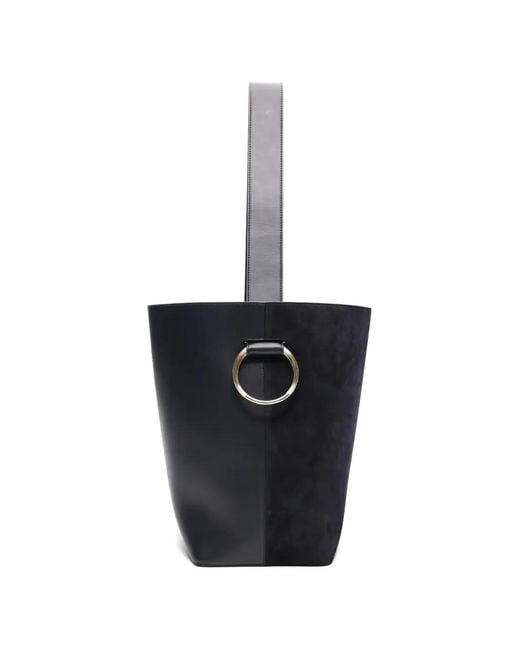 Victoria Beckham White Dia Ring-Detail Bucket Bag
