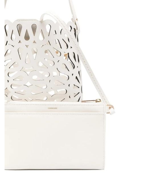 Jonathan Simkhai White Mccall Laser-Cut Bucket Bag