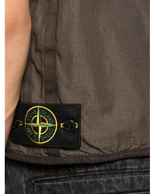 Stone Island Gray Pockets Zip Vest for men