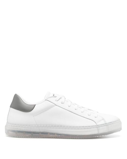 Kiton Ussa088 Leren Sneakers in het White voor heren