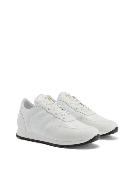 Giuseppe Zanotti White Jimi Crocodile-Effect Leather Sneakers for men