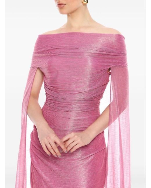 Talbot Runhof Pink Bartolo Lamé-effect Gown