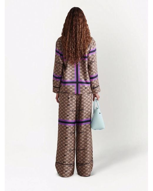 Off-White c/o Virgil Abloh Brown Arrows-Motif Pajama-Style Shirt