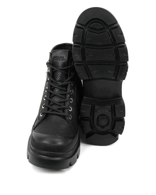 Karl Lagerfeld Black Chain-Embellished Boots