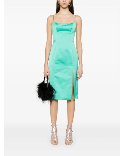 Blumarine Blue Satin Midi Dress