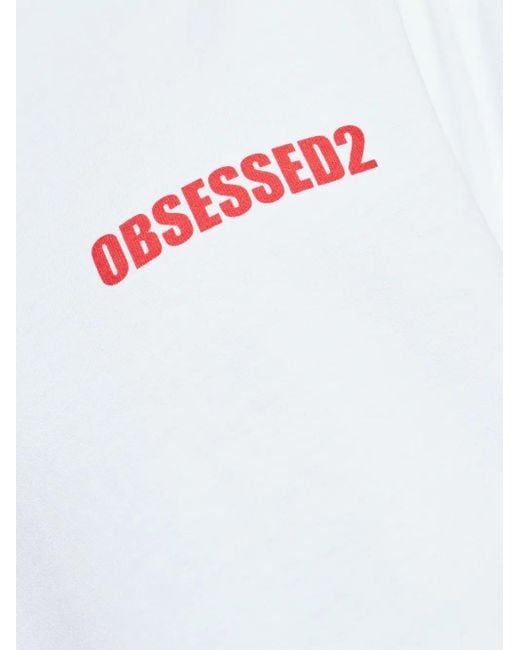 DSquared² White Logo-Print T-Shirt for men