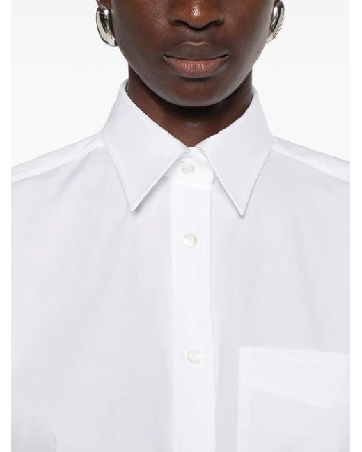 Moschino White Short-Sleeve Chest-Pocket Shirt