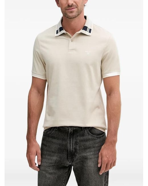 Barbour White Callington Check-Pattern Polo Shirt for men