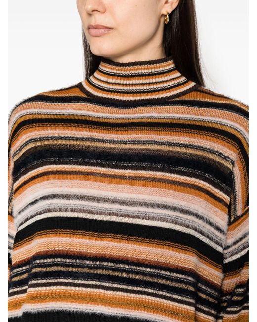 Striped clearance mock neck