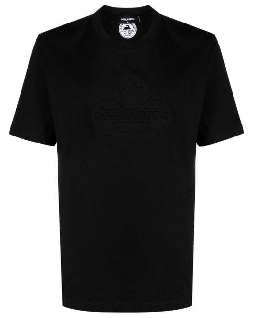 T-shirt con logo goffrato di DSquared² in Black da Uomo