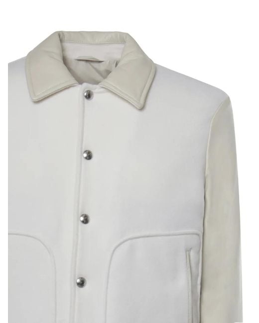Eleventy Gray Panelled Press-Stud Jacket for men