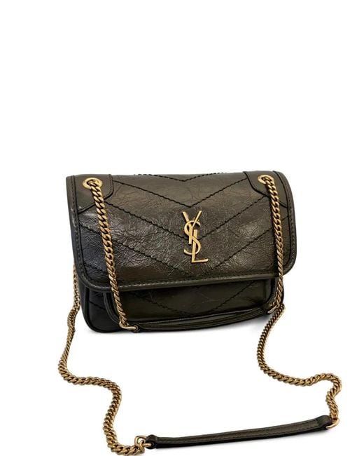 Saint Laurent Black Mini Niki Leather Shoulder Bag