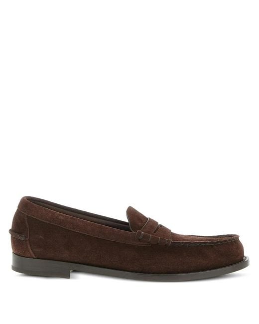 Church's Brown Rowley Calf Suede Loafers for men