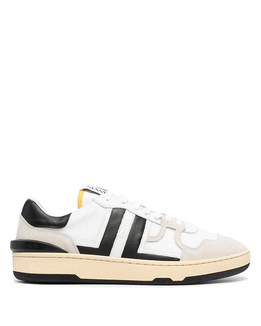 Lanvin Jl Low-Top Sneakers Mit Einsätzen Aus Leder Und Wildleder in White für Herren