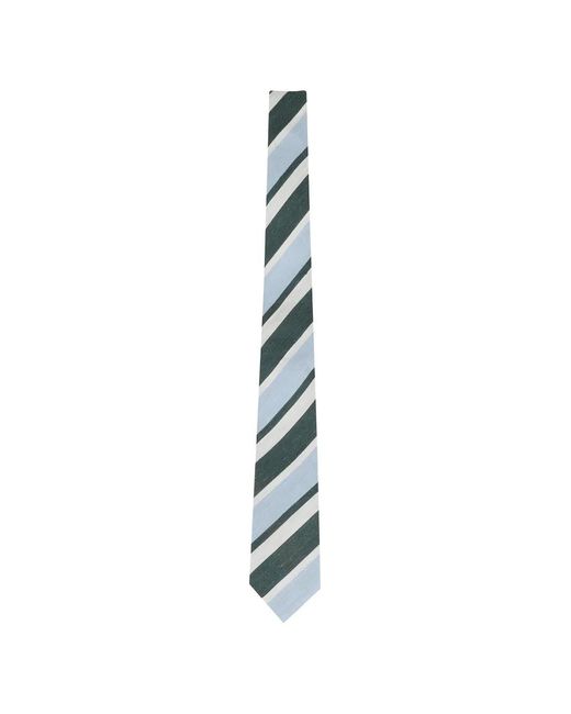 Tagliatore White Striped Tie for men