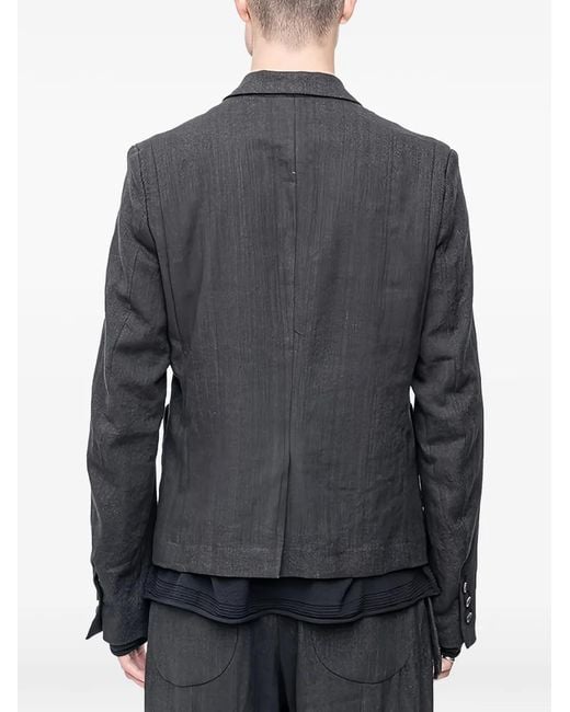 The Viridi-anne Gray Herringbone-Pattern Notch-Lapels Blazer for men