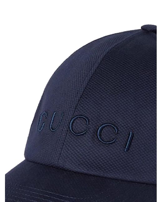 Gucci Blue Logo-Embroidered Baseball Cap for men