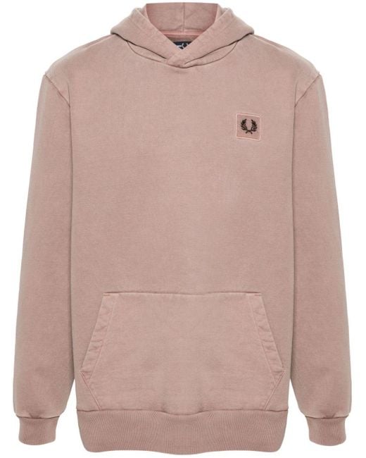 Fred Perry Pink Logo-appliqué Hoodie for men