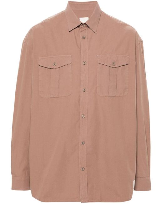 Emporio Armani Pink Chest-pockets Cotton Shirt for men