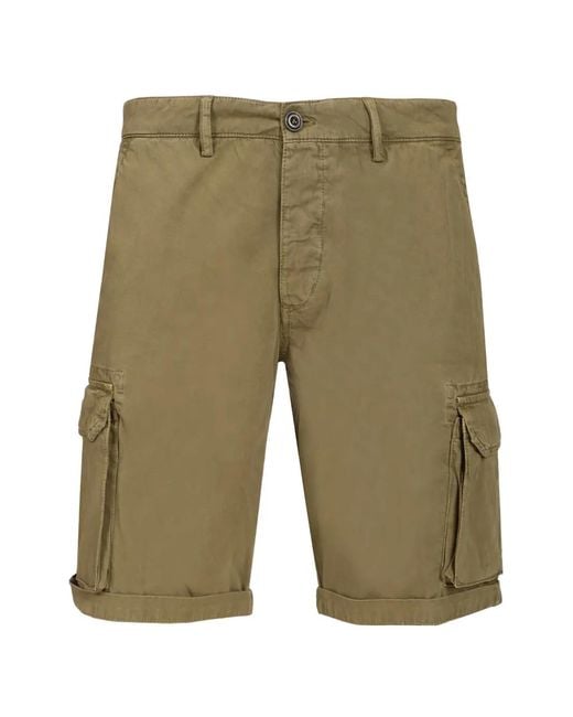 Al Duca D'aosta Green Cargo Shorts for men