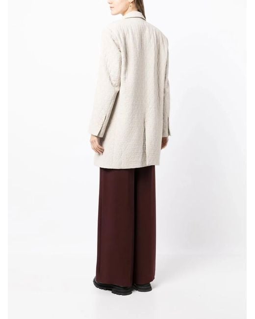 Uma Wang White Double-Breasted Tailored Coat