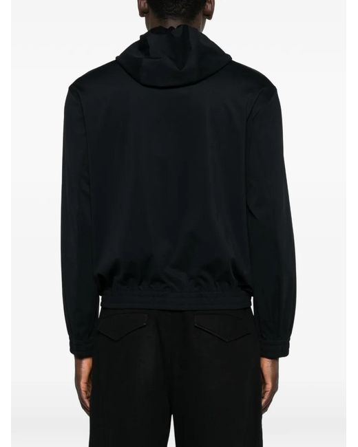 Emporio Armani Black Zip-Fastening Hooded Jacket for men