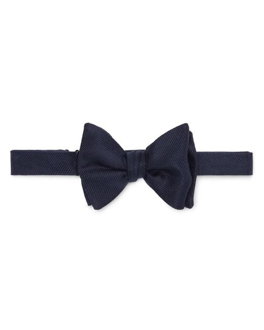 Brunello Cucinelli Blue Silk Twill Bow Tie for men