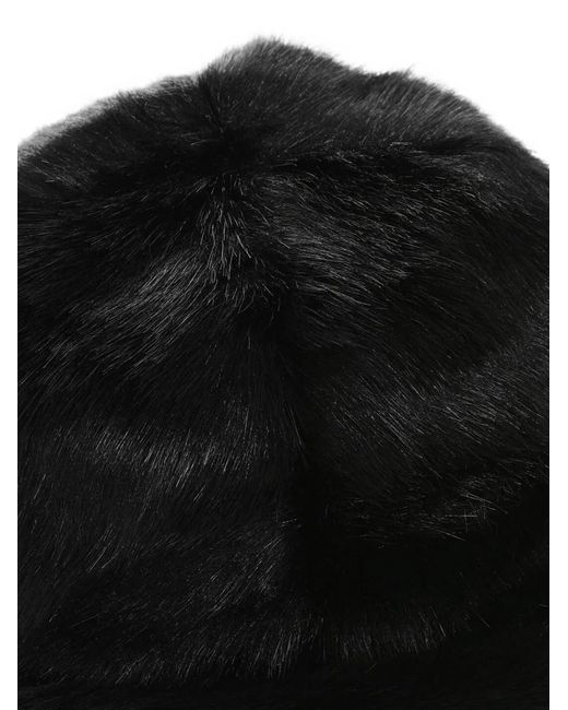 DSquared² Black Fur-Texture Bucket Hat for men