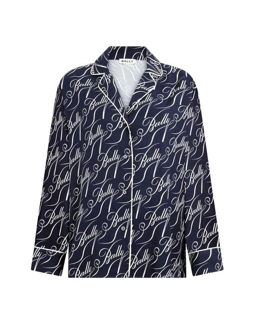 Bally Blue Twill Print Shirt