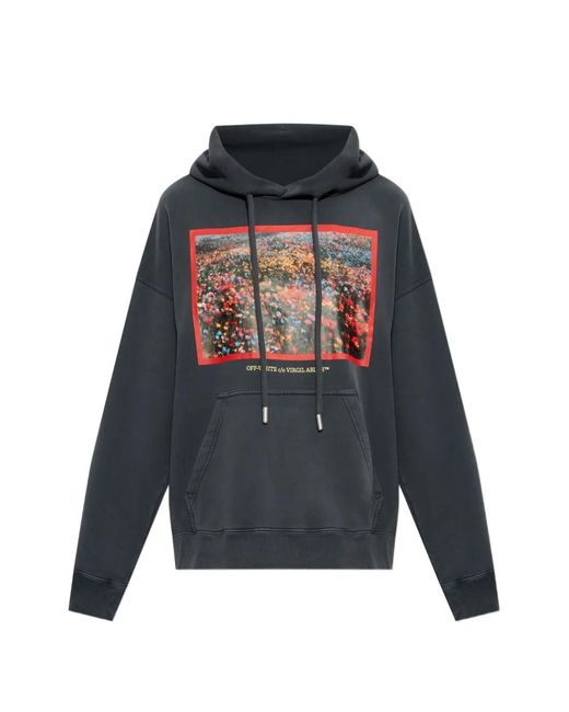 Off-White c/o Virgil Abloh Gray Graphic-Print Hoodie