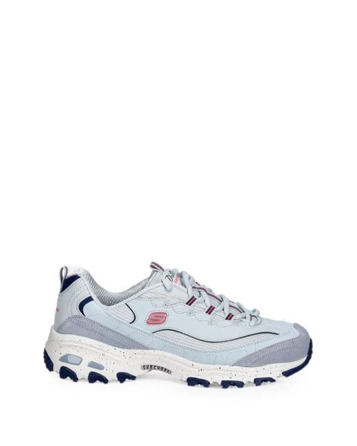Skechers White D'Lites Chunky-Sole Sneakers