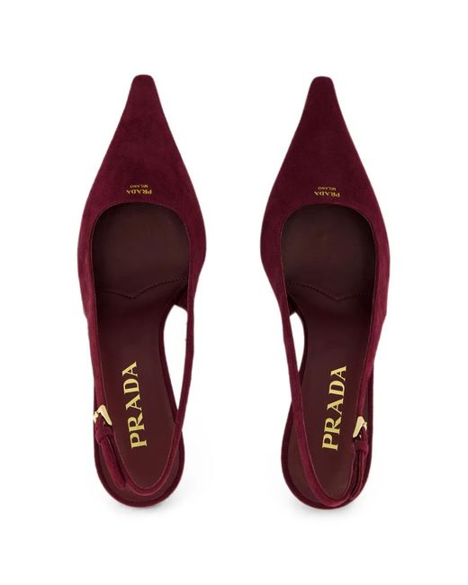 Prada Purple Pointed-Toe Slingback Pumps