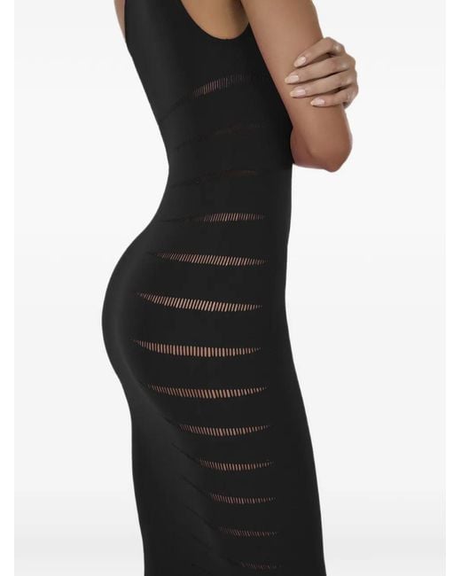 Wolford Black Cutout One-Shoulder Midi Dress