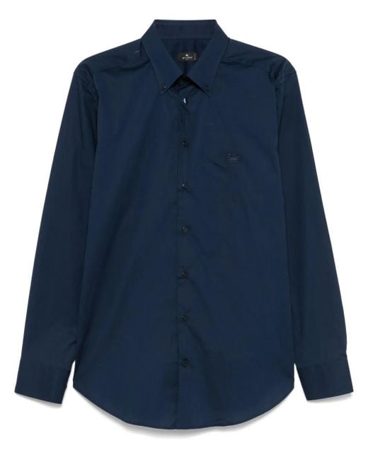 Etro Hemd Aus Popeline in Blue für Herren