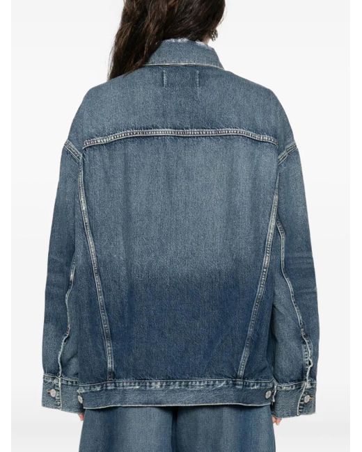 Agolde Blue Buttoned Denim Jacket