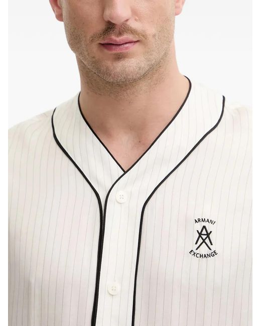 ARMANI EXCHANGE White Pinstripe Shirt for men